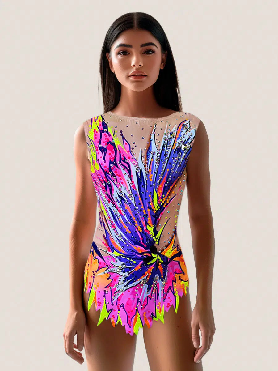 Isla – TURBO FLUOR rhythmic gymnastics leotard