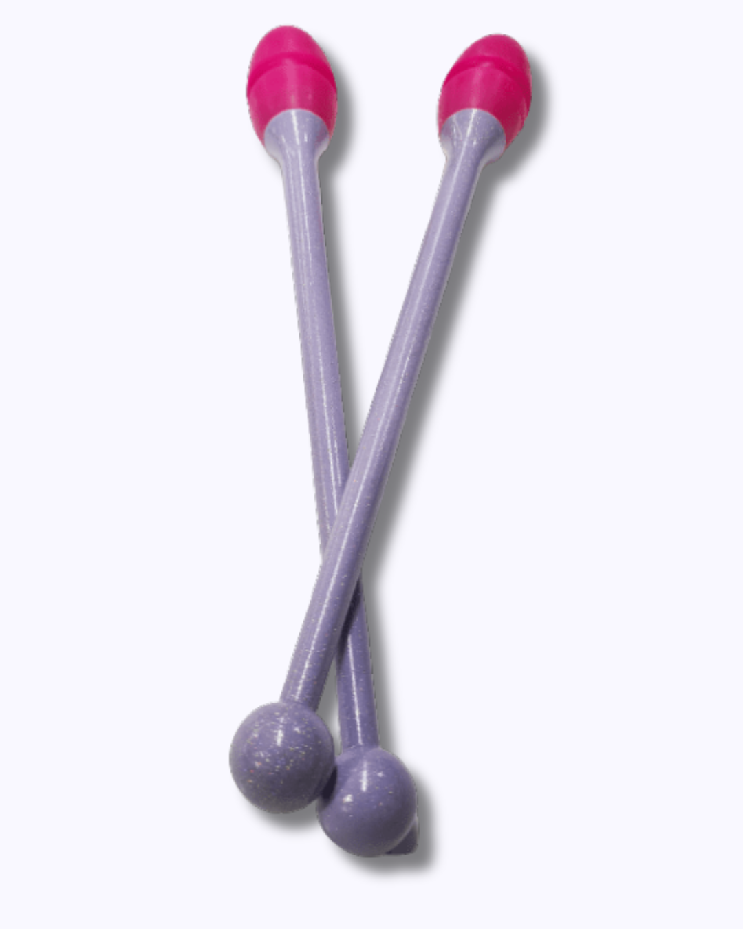 Massues 36 cm - Violet avec paillettes et rose fluo