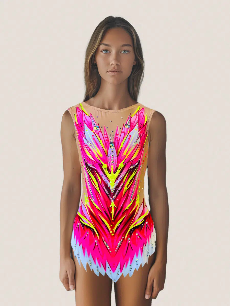 Roz – TURBO FLUOR rhythmic gymnastics leotard