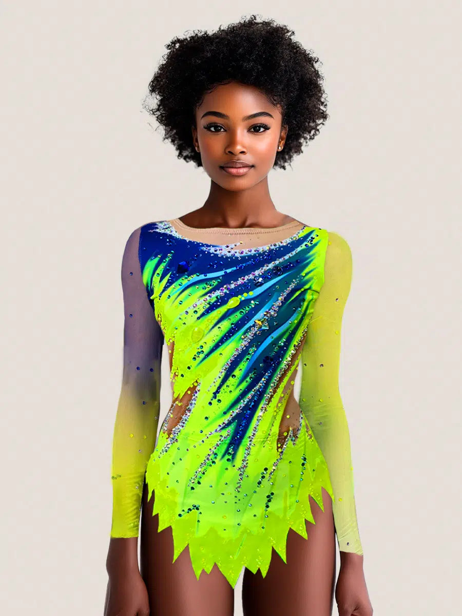Leva – TURBO FLUOR rhythmic gymnastics leotard