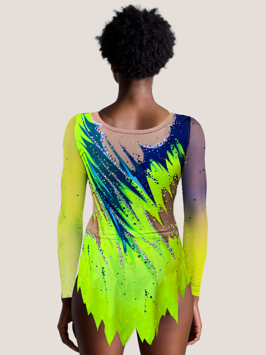 Leva – TURBO FLUOR rhythmic gymnastics leotard