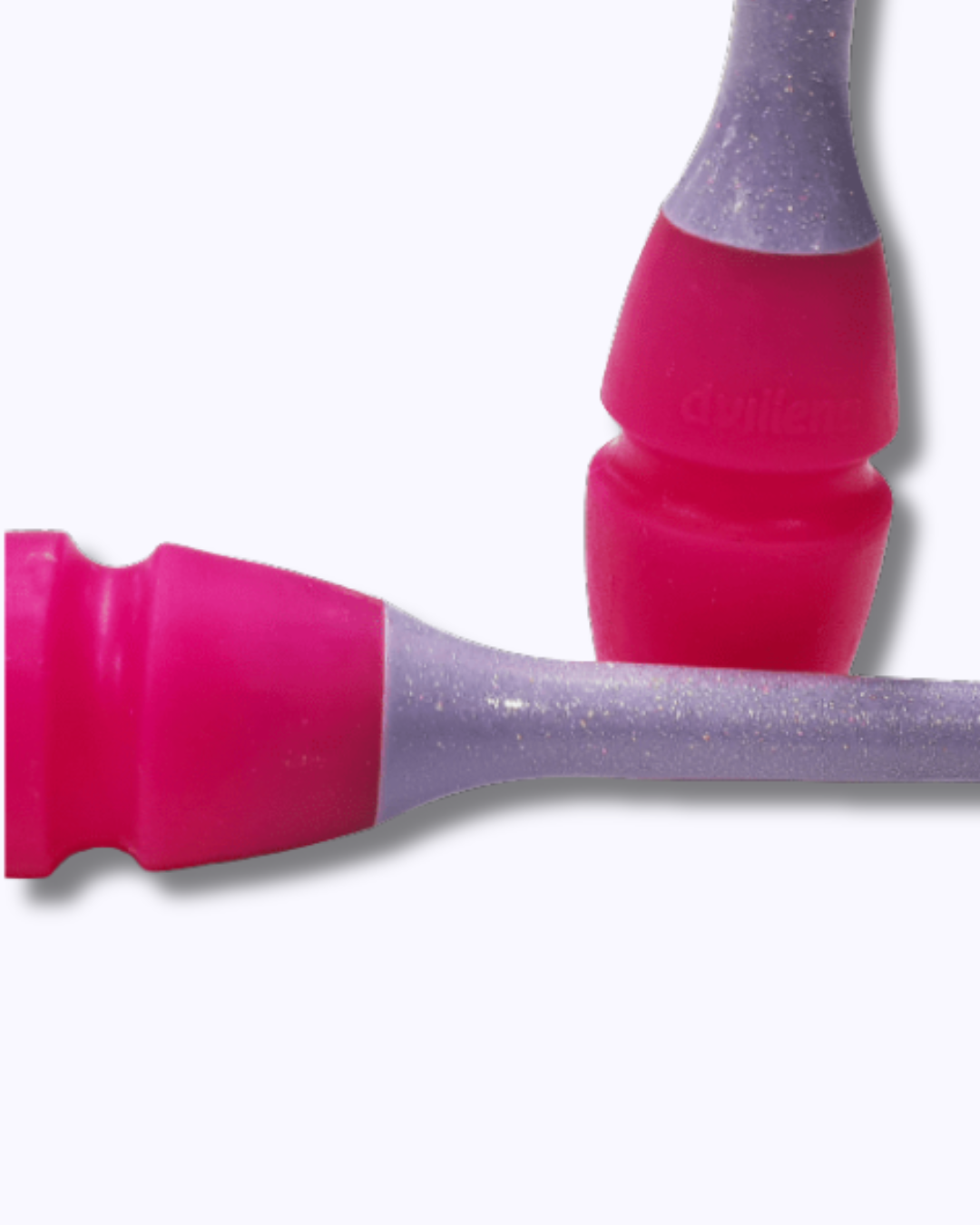 Massues 36 cm - Violet avec paillettes et rose fluo