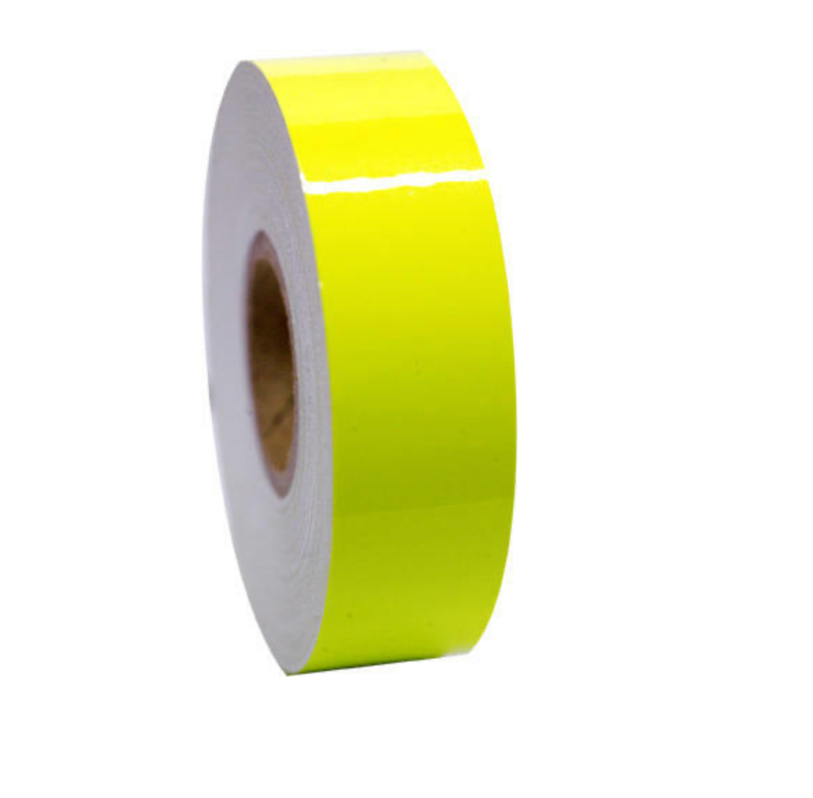 Cinta adhesiva Vinkova para aparatos de gimnasia rítmica, liso, amarillo flúor, en un rollo.