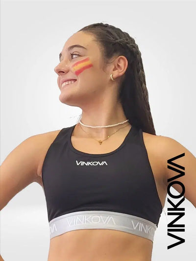 Черен топ Vinkova с лента