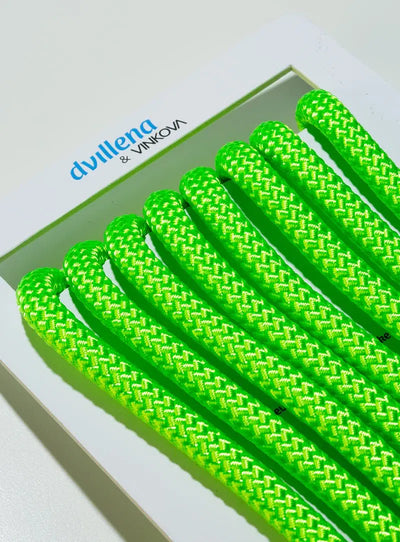 Cuerda de gimnasia rítmica verde flúor Dvillena & Vinkova con textura de alta visibilidad para tapiz