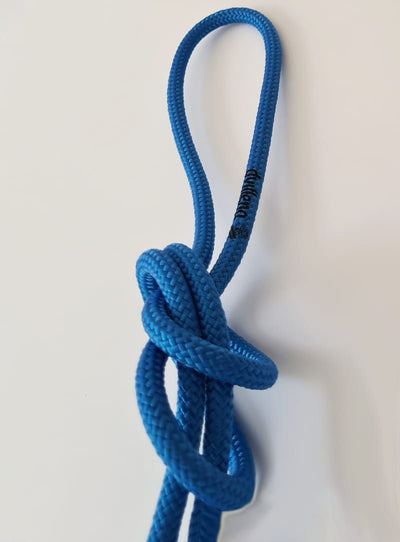FIG approved cyan blue rhythmic gymnastics rope made of high durability synthetic material.