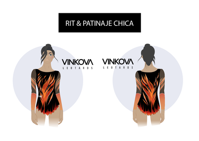 Maillot GSD 2026 chica – rítmica y patinaje, delante y detrás