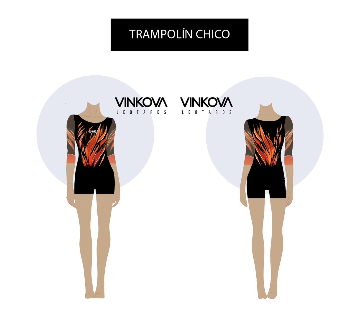 Maillot GSD 2026 trampolín chico, delante y detrás
