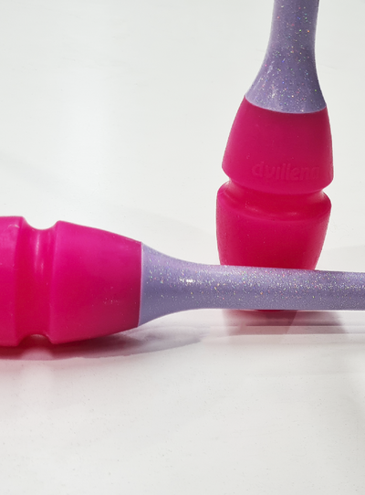 FIG approved competition clubs 36cm lilac glitter and fuchsia