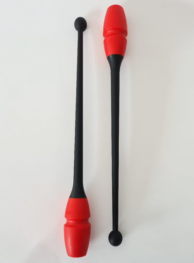 Black Dvillena & Vinkova connectable clubs with red head, resistant apparatus