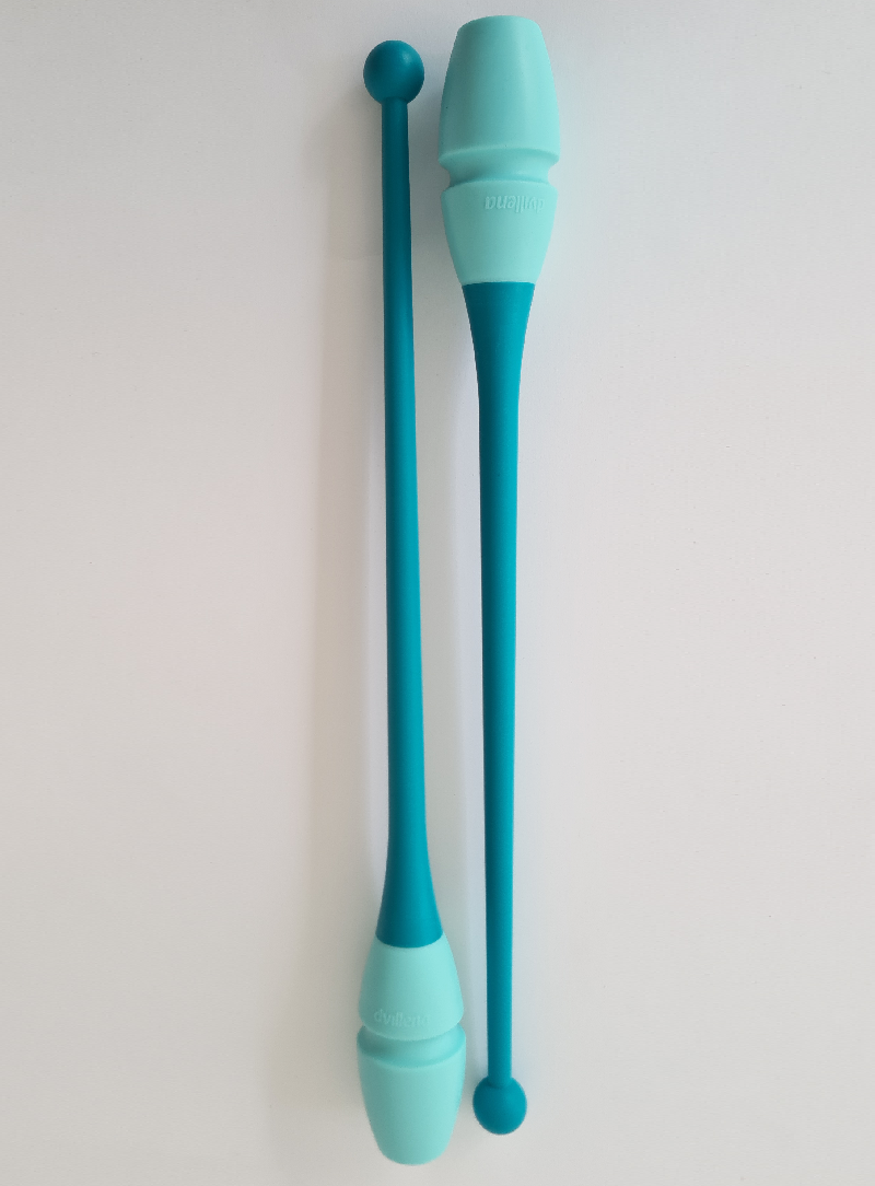 Mazas Dvillena & Vinkova engarzables turquesa oscuro y claro, aparato profesional de gimnasia