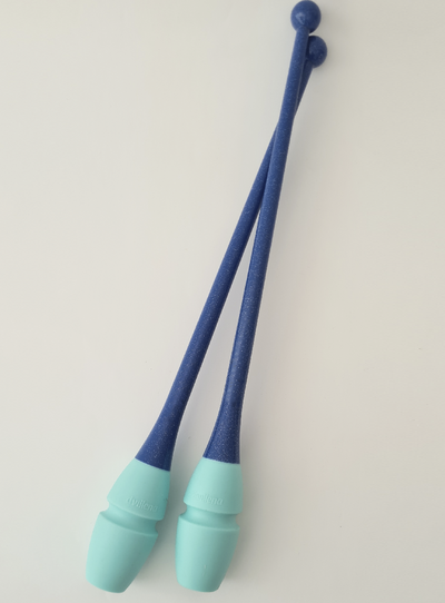 45cm navy glitter and light blue connectable rhythmic gymnastics clubs