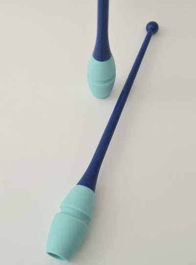 Dvillena & Vinkova rhythmic clubs, shiny navy and light blue, connectable