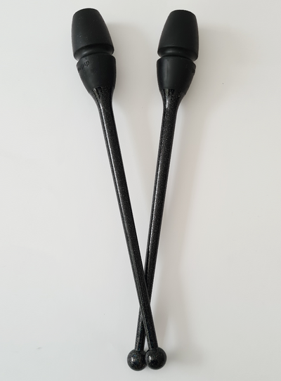Black glitter connectable rhythmic gymnastics clubs 36 41 and 45cm