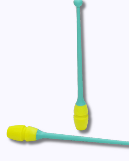 Mazas 36 cm - Turquesa y Amarillo Fluor