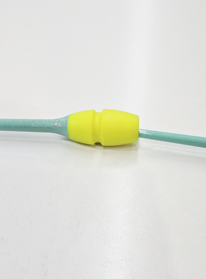 Mazas de competición homologadas FIG 36cm verde glitter y amarillo