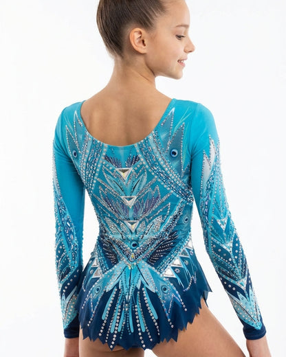 maillot de espaldas de maillot de Gimnasia Rítmica color azul 2026 de la marca vinkova